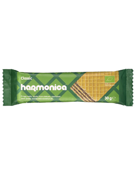 WAFELEK Z SAMOPSZY Z KREMEM MLECZNO - KAKAOWYM BIO 30 g - HARMONICA