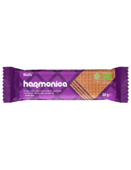WAFELEK Z SAMOPSZY Z KREMEM MLECZNO - KAKAOWYM Z PROBIOTYKAMI BIO 30 g - HARMONICA