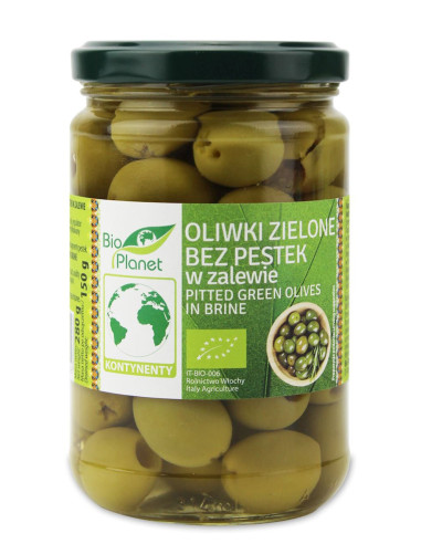 OLIWKI ZIELONE BEZ PESTEK W ZALEWIE BIO 280 g (150 g) - BIO PLANET