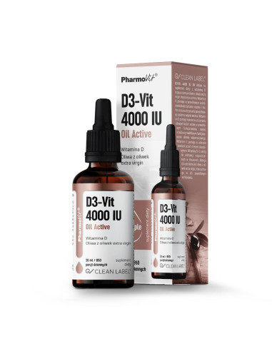 WITAMINA D3 W KROPLACH 100 mcg (4000 j.m) BEZGLUTENOWA 30 ml - PHARMOVIT (CLEAN LABEL)