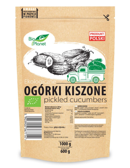 OGÓRKI KISZONE BIO 1 kg (600 g) (DOYPACK) - BIO PLANET