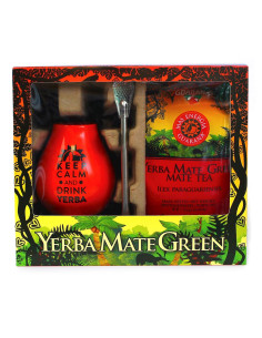 ZESTAW EXCLUSIVE (YERBA MATE MAS ENERGIA GUARANA 400 g, MATERO, BOMBILLA) - YERBA MATE GREEN