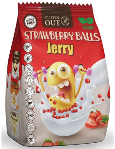 KULKI ZBOŻOWE TRUSKAWKOWE BEZGLUTENOWE 375 g - JERRY GLUTEN OUT