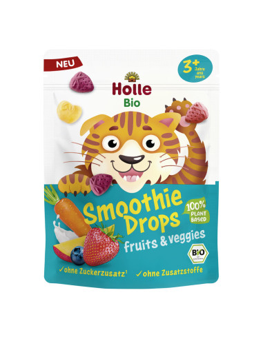 CHRUPKI OWOCOWO - WARZYWNE LIOFILIZOWANE DO SMOOTHIE BEZ DODATKU CUKRÓW OD 3 ROKU BIO 15 g - HOLLE