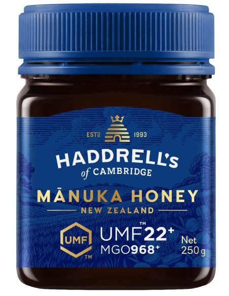 MIÓD MANUKA MGO 968+ UMF 22+ 250 g - HADDRELL'S OF CAMBRIDGE