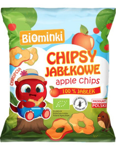 CHIPSY JABŁKOWE BEZGLUTENOWE BIO 40 g - BIOMINKI