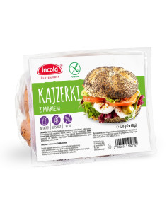 BUŁKA KAJZERKA Z MAKIEM BEZGLUTENOWA (2 szt.) 120 g - INCOLA 2