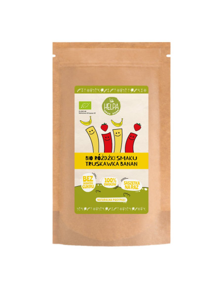 RÓŻDŻKI SMAKU MIX TRUSKAWKA - BANAN (LIOFILIZOWANE OWOCE) BIO (10 x 2 g) 20 g - HELPA
