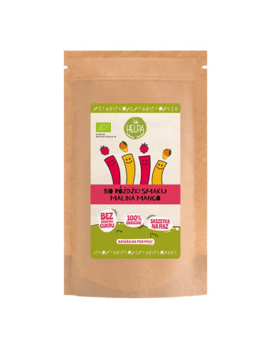 RÓŻDŻKI SMAKU MIX MALINA - MANGO (LIOFILIZOWANE OWOCE) BIO (10 x 2 g) 20 g - HELPA