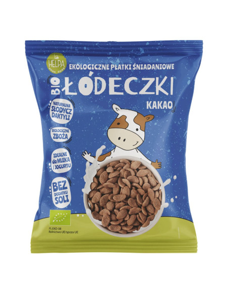 ŁÓDECZKI JAGLANO - ORKISZOWE Z KAKAO BEZ DODATKU CUKRÓW BIO 260 g - HELPA