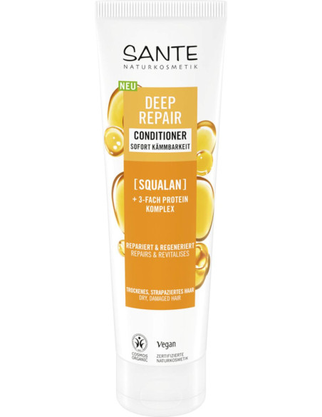 ODŻYWKA DO WŁOSÓW REGENERUJĄCA DO WŁOSÓW SUCHYCH I ZNISZCZONYCH SKWALAN I POTRÓJNY KOMPLEKS PROTEINOWY ECO 150 ml - SANTE