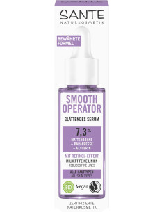 SERUM DO TWARZY WYGŁADZAJĄCE Z EFEKTEM RETINOLU 7,3 % - VIGNA ACONITIFOLIA, PARAKRES I GLICERYNA ECO 30 ml - SANTE