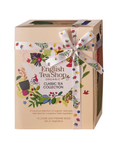 KOLEKCJA HERBAT I HERBATEK KLASYCZNYCH BIO PIRAMIDKI (CLASSIC BEŻOWE – 12 SMAKÓW) (12 x 2 g) 24 g - ENGLISH TEA SHOP ORGANIC