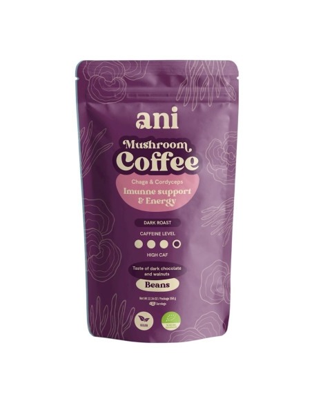 KAWA ZIARNISTA ARABICA Z CHAGA I CORDYCEPS BIO 350 g - ANI