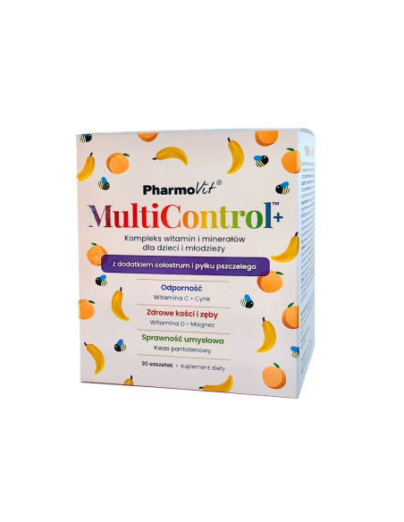 MULTIWITAMINA (MULTICONTROL) DLA DZIECI I MŁODZIEŻY BEZGLUTENOWA 30 SASZETEK - PHARMOVIT