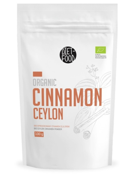 CYNAMON CEJLOŃSKI MIELONY BIO 100 g - DIET-FOOD