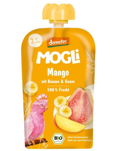 MUS BANAN - GUAWA - MANGO BEZ DODATKU CUKRÓW OD 1 ROKU DEMETER BIO 100 g - MOGLI
