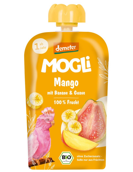 MUS BANAN - GUAWA - MANGO BEZ DODATKU CUKRÓW OD 1 ROKU DEMETER BIO 100 g - MOGLI