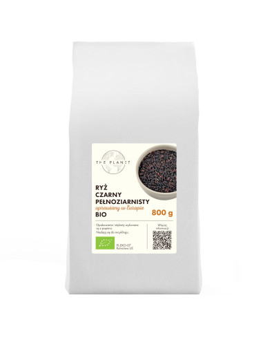 RYŻ CZARNY PEŁNOZIARNISTY (UPRAWIANY W EUROPIE) BIO 800 g - THE PLANET