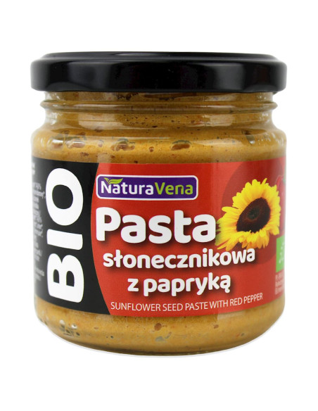 PASTA SŁONECZNIKOWA Z PAPRYKĄ BIO 185 g - NATURAVENA