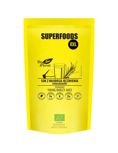 SOK Z MŁODEGO JĘCZMIENIA SPROSZKOWANY BIO 500 g - BIO PLANET SUPERFOODS