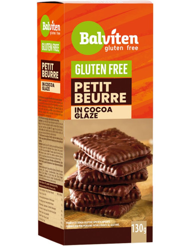 HERBATNIKI MAŚLANE PETIT BEURRE W POLEWIE KAKAOWEJ BEZGLUTENOWE 130 g - BALVITEN