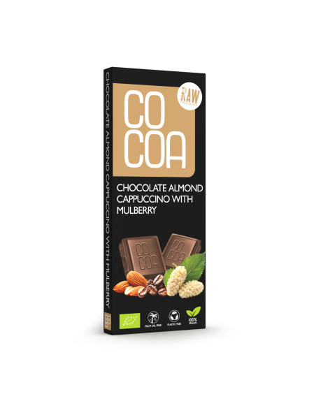 CZEKOLADA CAPPUCCINO MIGDAŁOWE Z MORWĄ BIO 40 g - COCOA