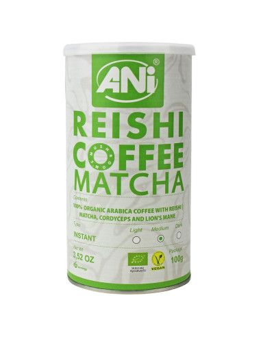 KAWA ROZPUSZCZALNA ARABICA Z REISHI I MATCHĄ BIO 100 g - ANI