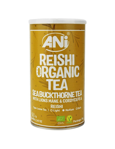 HERBATKA ROKITNIKOWA Z REISHI, LION'S MANE I CORDYCEPS BIO 70 g - ANI