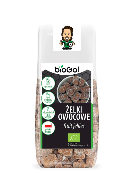 ŻELKI OWOCOWE BEZ ŻELATYNY BEZGLUTENOWE BIO 90 g - BIOGOL