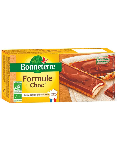 HERBATNIKI Z CZEKOLADĄ Z NADZIENIEM MLECZNYM BIO 125 g - BONNETERRE