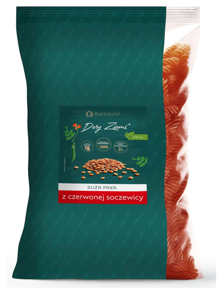 MAKARON PROTEINOWY (Z SOCZEWICY CZERWONEJ) ŚWIDERKI 1 kg - BARTOLINI