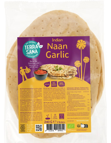 CHLEB NAAN CZOSNKOWY BIO 240 g - TERRASANA