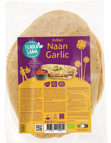 CHLEB NAAN CZOSNKOWY BIO 240 g - TERRASANA