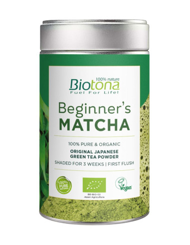 HERBATA ZIELONA MATCHA JAPOŃSKA BEGINNERS BIO 80 g - BIOTONA
