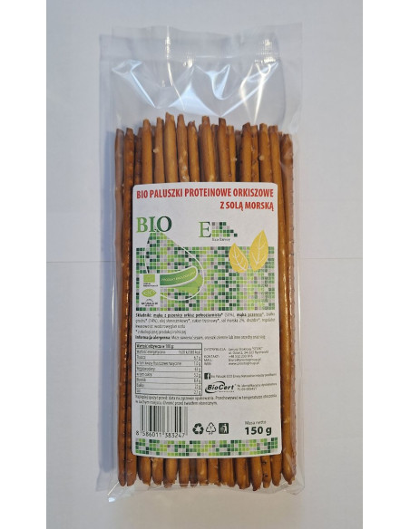 PALUSZKI PROTEINOWE ORKISZOWE PEŁNOZIARNISTE SOLONE BIO 150 g - ENVOY
