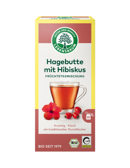 HERBATKA DZIKA RÓŻA Z HIBISKUSEM BIO (20 x 2,5 g) 50 g - LEBENSBAUM