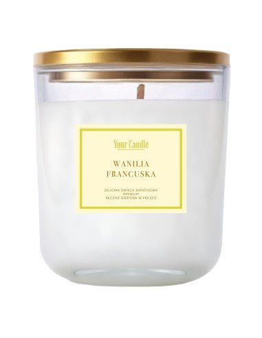 ŚWIECA SOJOWA ZAPACHOWA  WANILIA FRANCUSKA 180 ml - YOUR CANDLE