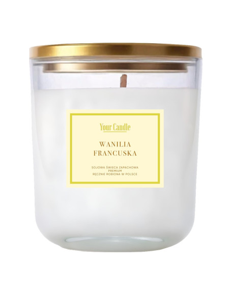 ŚWIECA SOJOWA ZAPACHOWA  WANILIA FRANCUSKA 180 ml - YOUR CANDLE