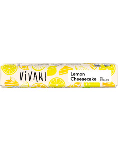 BATON MLECZNA CZEKOLADA Z NADZIENIEM SERNIK CYTRYNOWY BIO 40 g - VIVANI