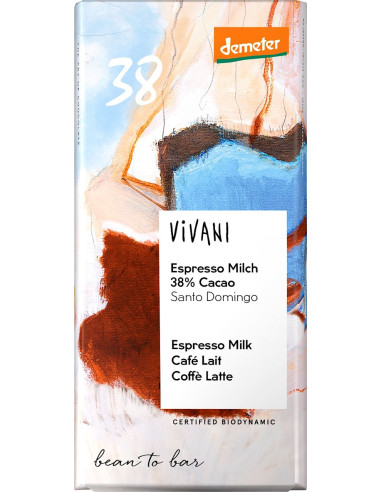 CZEKOLADA MLECZNA ESPRESSO DEMETER BIO 90 g - VIVANI