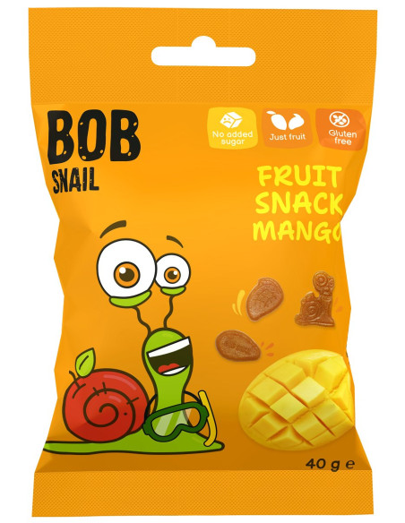 ŻELKI MANGO BEZ ŻELATYNY BEZGLUTENOWE 40 g - BOB SNAIL