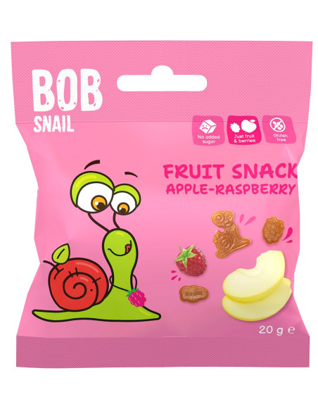 ŻELKI JABŁKO - MALINA BEZ ŻELATYNY BEZGLUTENOWE 20 g - BOB SNAIL