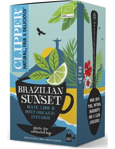 YERBA MATE Z MIĘTĄ I LIMONKĄ (BRAZILIAN SUNSET) BIO (20 x 2 g) 40 g - CLIPPER