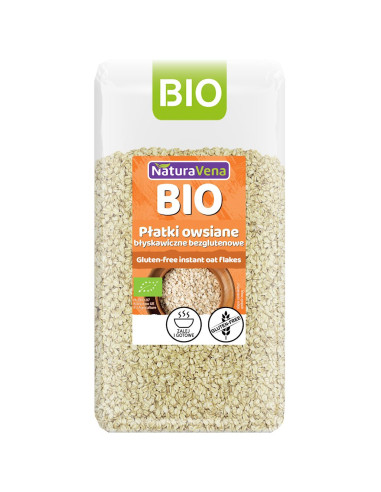 PŁATKI OWSIANE BŁYSKAWICZNE BEZGLUTENOWE BIO 300 g - NATURAVENA