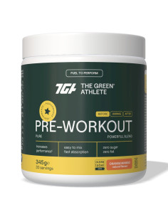 PRE-WORKOUT O SMAKU POMARAŃCZY I MANGO BEZGLUTENOWA 345 g - THE GREEN ATHLETE