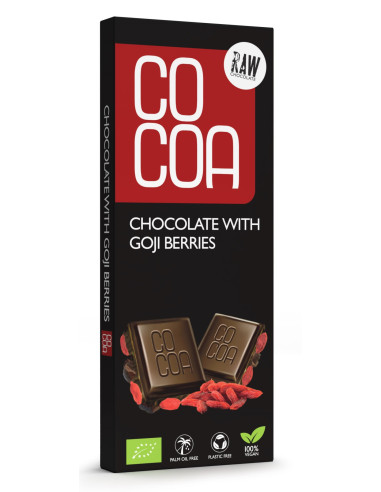 CZEKOLADA SUROWA Z JAGODAMI GOJI BIO 40 g - COCOA