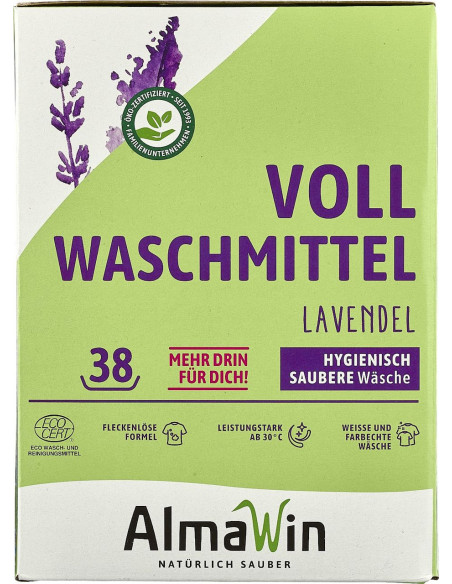 PROSZEK DO PRANIA UNIWERSALNY LAWENDOWY ECO 2 kg (38 PRAŃ) - ALMAWIN