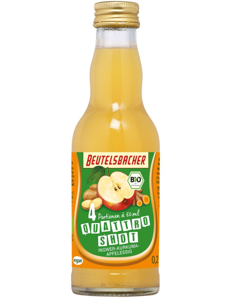 SHOT NA ODPORNOŚĆ IMBIR - KURKUMA BIO 200 ml - BEUTELSBACHER