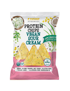 CHRUPKI PIRAMIDKI PROTEINOWE O SMAKU KWAŚNEJ ŚMIETANY ZE SZCZYPIORKIEM BEZGLUTENOWE 60 g - POPCROP